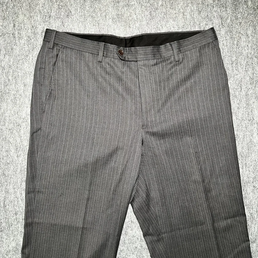 Brooks Brothers 1818 Fitzgerald Pants Men 37 X 29 Black Wool Pin Striped Italy